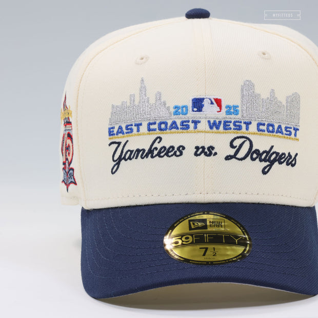 NEW YORK YANKEES VS LOS ANGELES DODGERS 2025 YANKEE & DODGER STADIUM OFF WHITE NEW ERA CAP