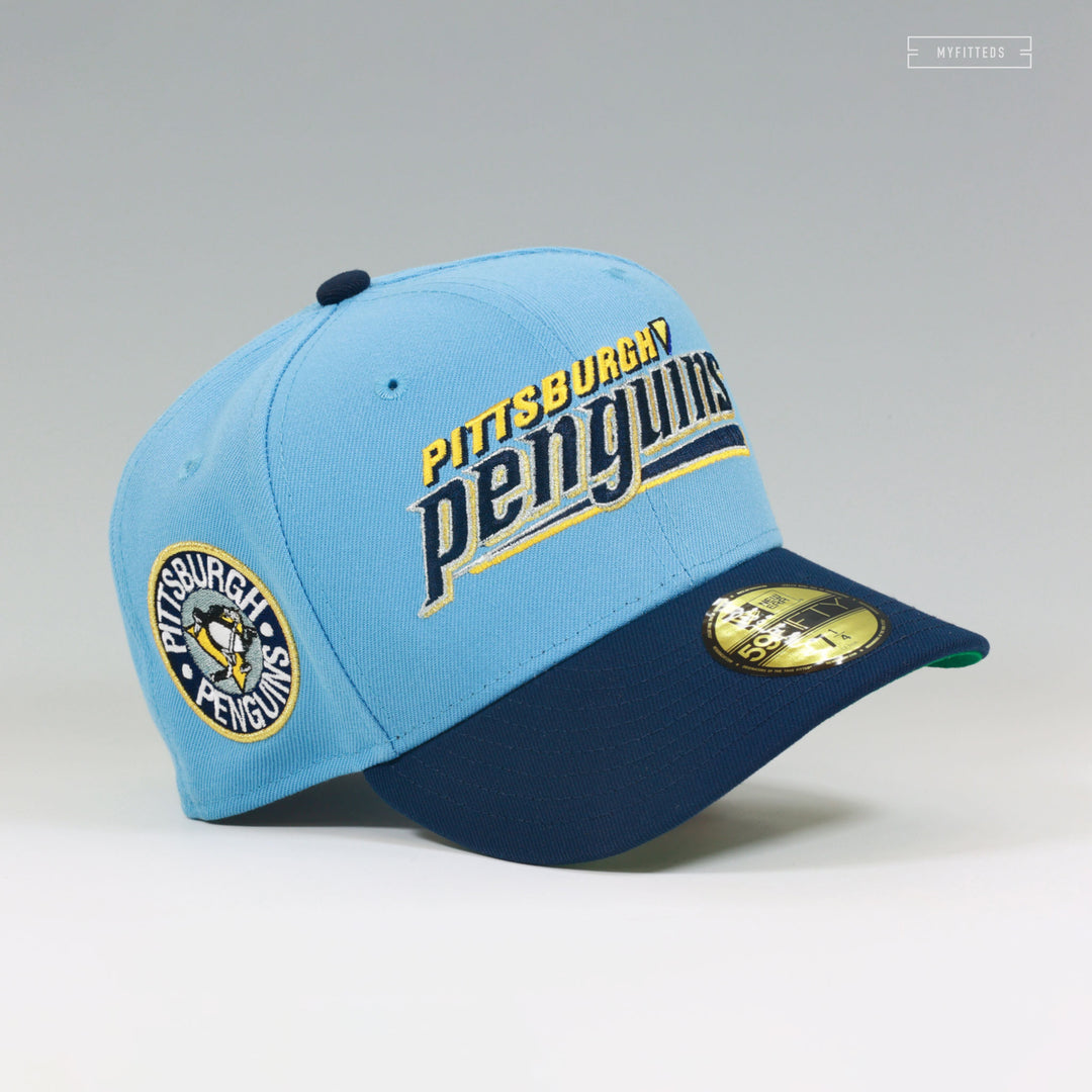 PITTSBURGH PENGUINS VINTAGE HOCKEY ULTRA BLUE JERSEY WORDMARK NEW