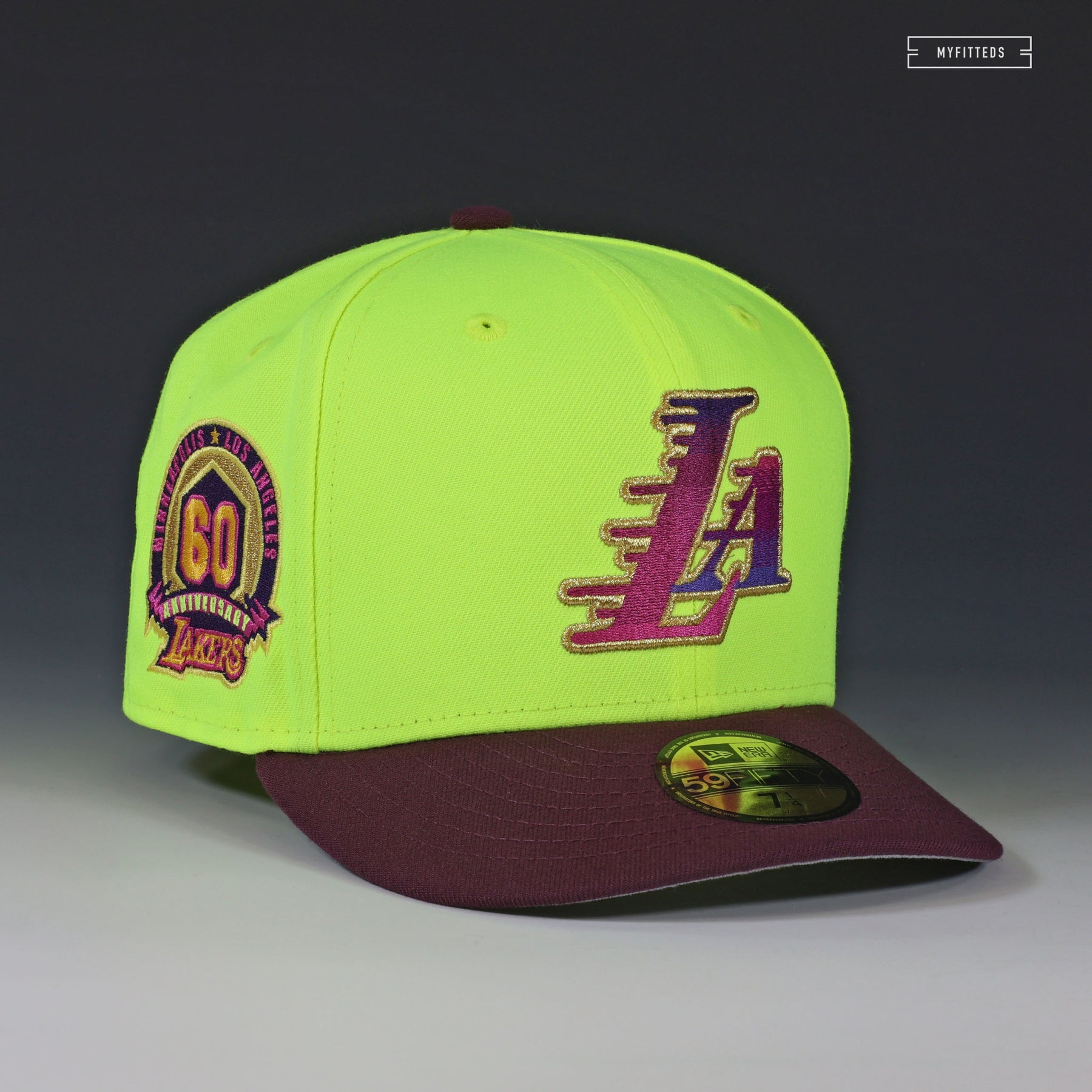 LOS ANGELES LAKERS 60TH ANNIVERSARY NEON GRADIENCE NEW ERA FITTED