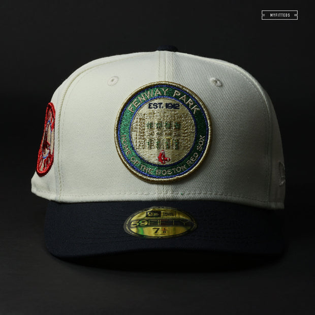 BOSTON RED SOX FENWAY PARK EST. 1912 FRONT OFF WHITE NEW ERA FITTED CAP