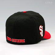 ST. JOHN'S RED STORM JOHNNY THUNDERBIRD TWO TONE CLASSIC NEW ERA FITTED CAP