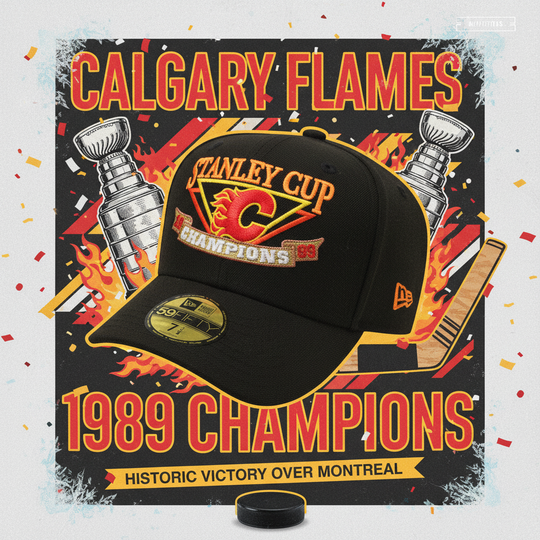 CALGARY FLAMES 1989 NHL STANLEY CUP CHAMPIONS BANNER NEW ERA