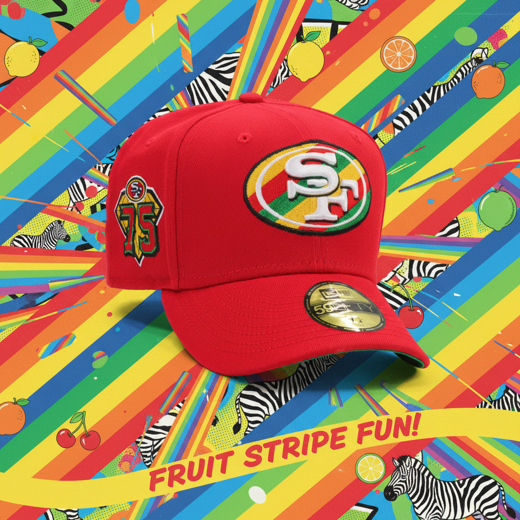 SAN FRANCISCO 49ERS 75TH ANNIVERSARY FRUIT STRIPE GUM INSPIRED NEW
