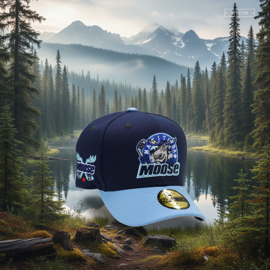 MADIOSNBLUE キャップ MANITOBA MOOSE RETRO CROSS MOOSE HORN HOCKEY STICKS UNC COLORWAY