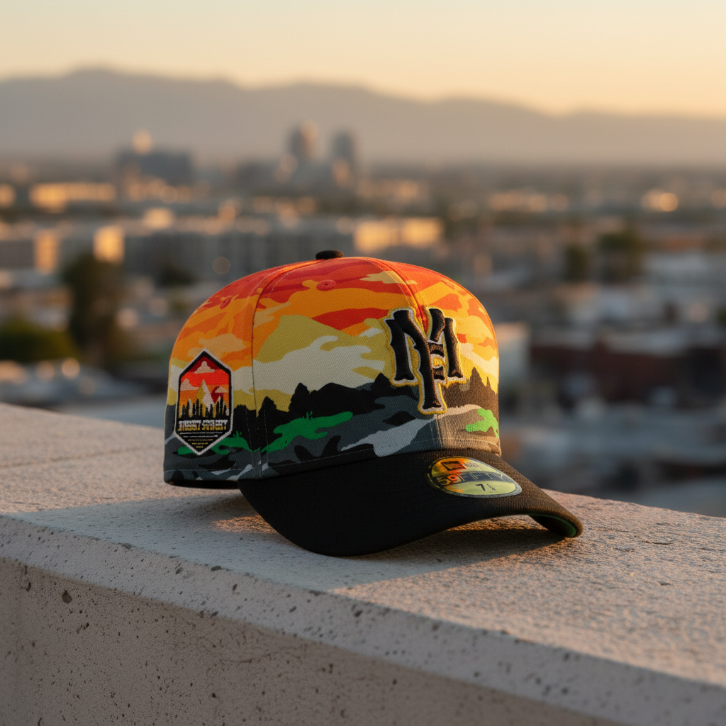 MYFITTEDS X RUSSETSUNSET 001 LANDSCAPE CAMOUFLAGE ELITE SERIES NEW ERA