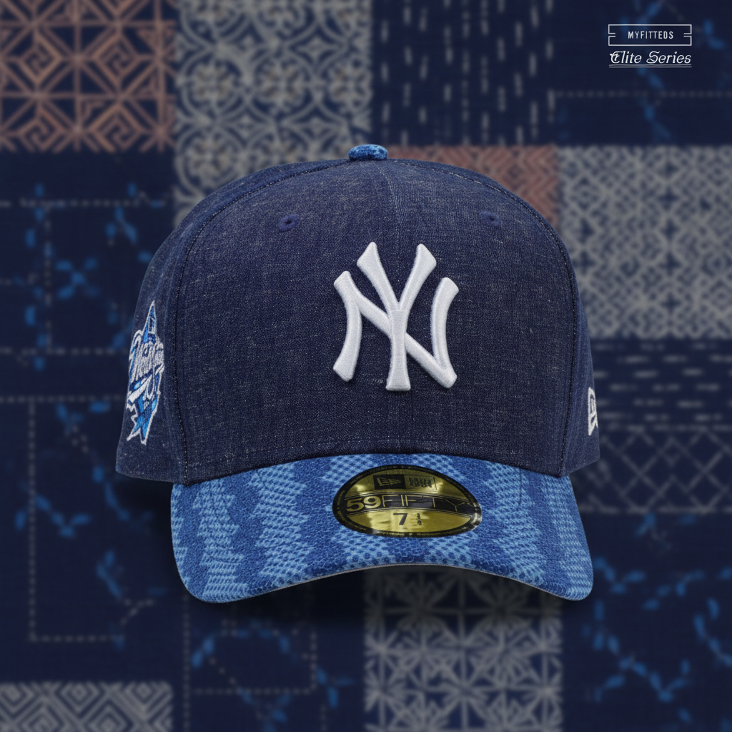 NEW YORK YANKEES 1998 WORLD SERIES WOVEN WASHI SASHIKO DENIM ELITE NEW YORK YANKEES 1998 WORLD SERIES WOVEN WASHI SASHIKO DENIM ELITE