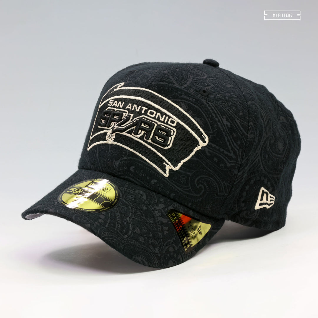 SAN ANTONIO SPURS THREE LOOMS BRUSHED COTTON PAISLEY 59FIFTY NEW