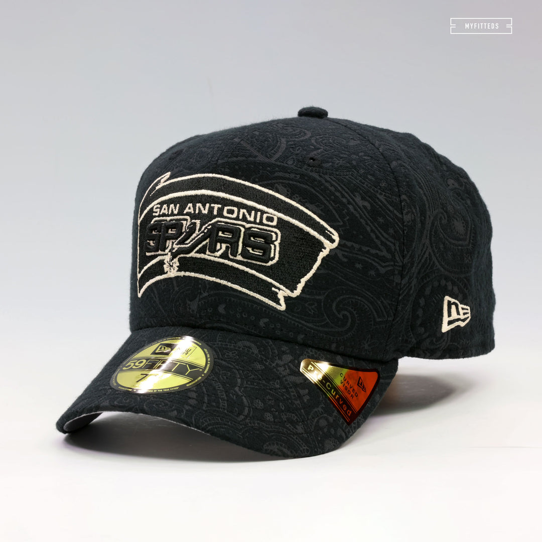 SAN ANTONIO SPURS THREE LOOMS BRUSHED COTTON PAISLEY 59FIFTY NEW