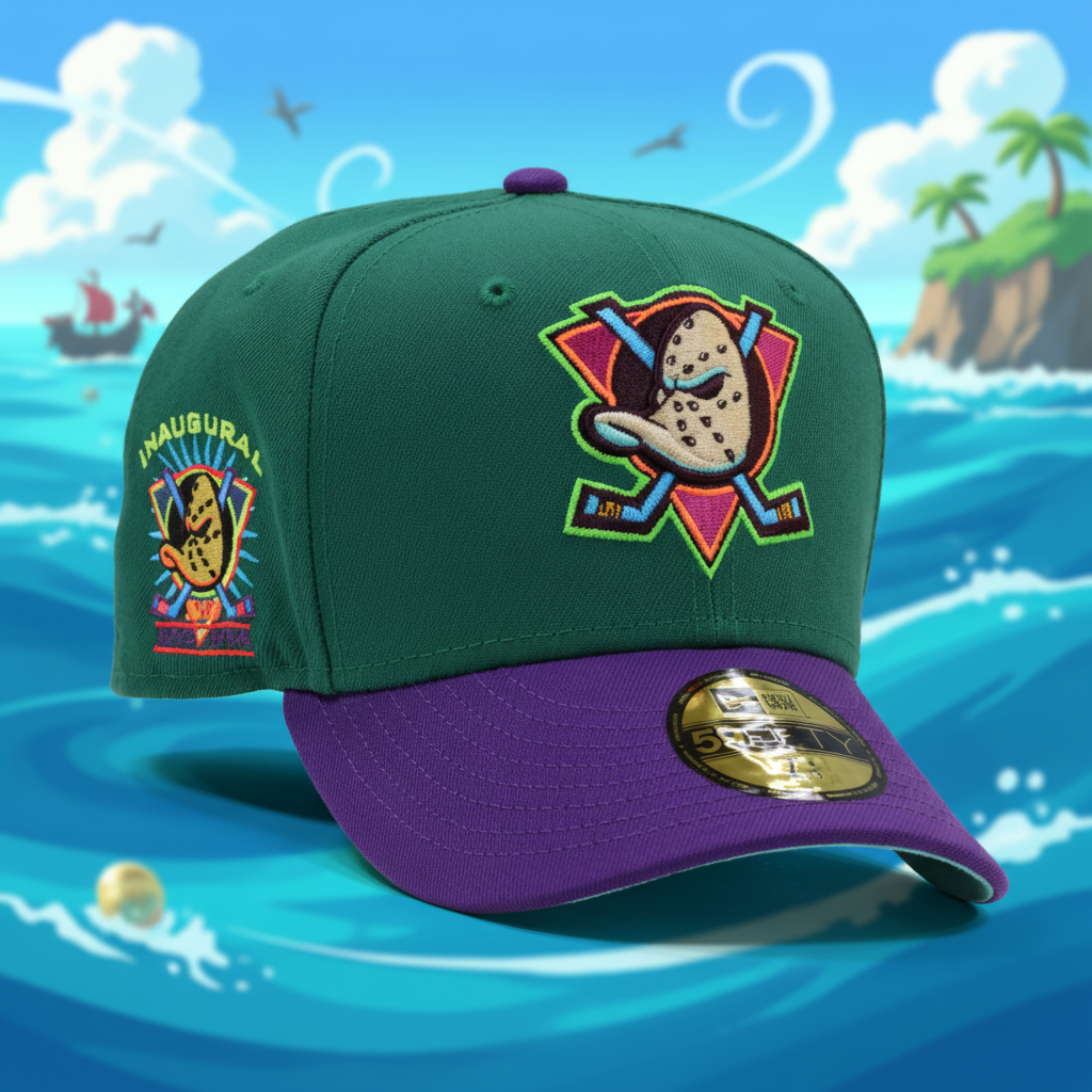 初期カラー NEW ERA マイティダックス キャップ パープル ニューエラ ANAHEIM MIGHTY DUCKS 1993 INAUGURAL SEASON THE WINDWAKER INSPIRED